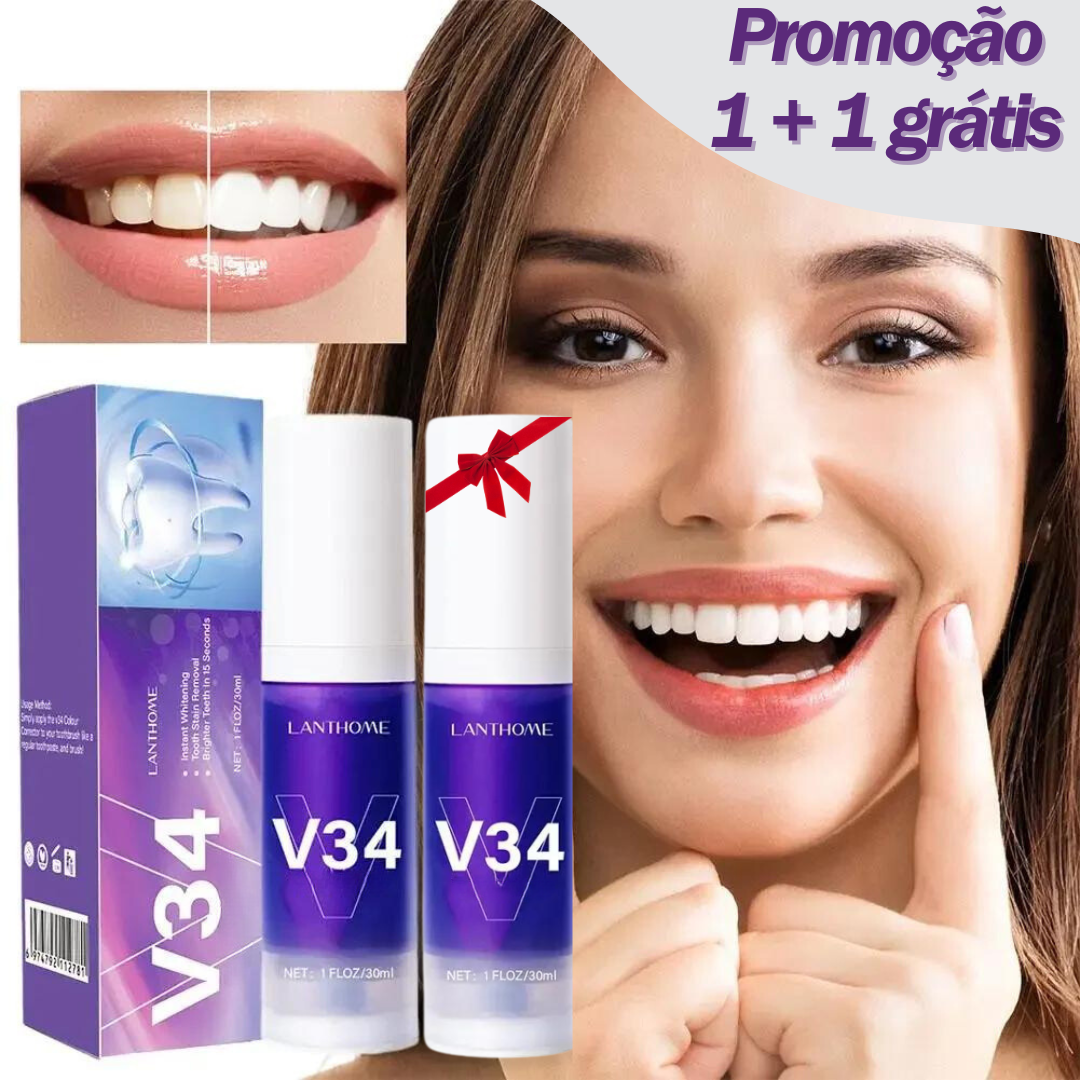 Branqueador de dentes roxo v34 + um grátis - PurpleSmile™